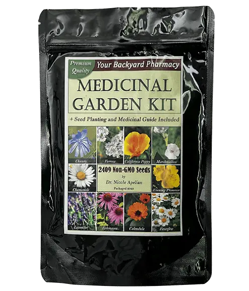 medicinal garden kit packet in black color